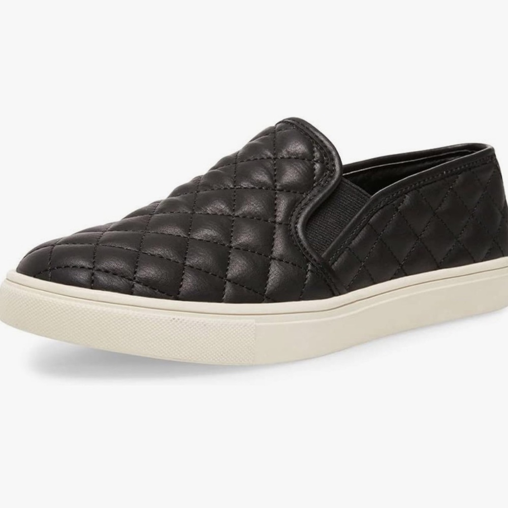Steve Madden Black Cushion Slip Ons